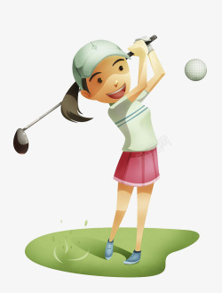 高尔夫运动员素材运动员打高尔夫插画高清图片