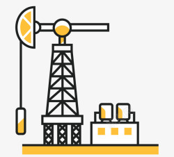 工业场景钻井器械工作场景矢量图高清图片
