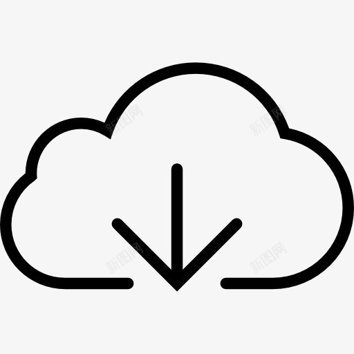 云箭头图标png_新图网 https://ixintu.com 下载 云存储 云计算 存储设备 数据存储 文件存储 箭