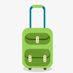 绿色的行李箱矢量图素材