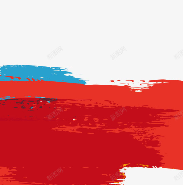 油漆刷痕png免抠素材_新图网 https://ixintu.com 刷痕 油漆 红色 蓝色