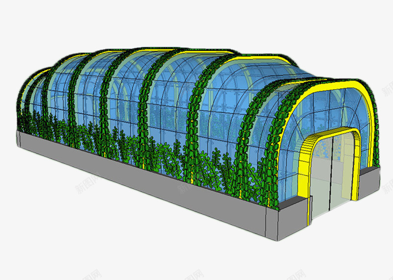 阳光蔬菜棚png免抠素材_新图网 https://ixintu.com 有机 种植 蔬果棚 阳光房 阳光棚