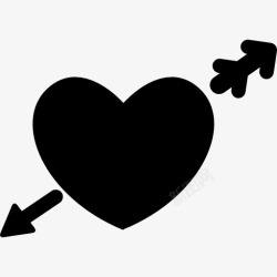 心的象征心里爱着Cupid的箭图标高清图片