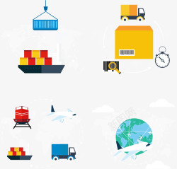 运输货物环球运输插画高清图片