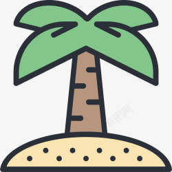 卡通可爱椰子树素材