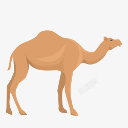 卡通骆驼灰色创意骆驼元素矢量图高清图片
