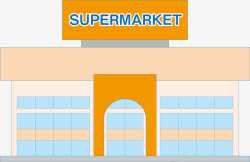 小型建筑超市卡通图标高清图片