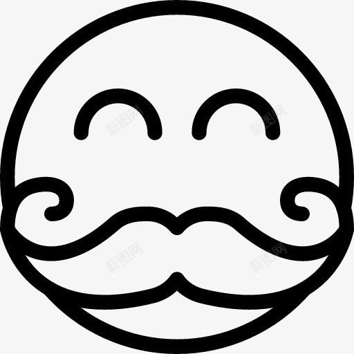 小胡子笑脸图标png_新图网 https://ixintu.com moustache smiley 笑脸 胡子