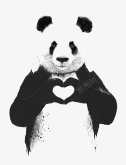 水彩熊猫创意熊猫高清图片