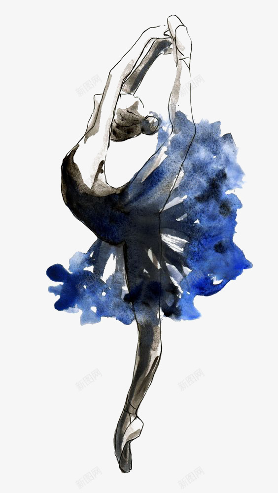 跳舞的女生png免抠素材_新图网 https://ixintu.com 优雅 卡通 女生 手绘 插画 水彩 芭蕾舞 跳舞