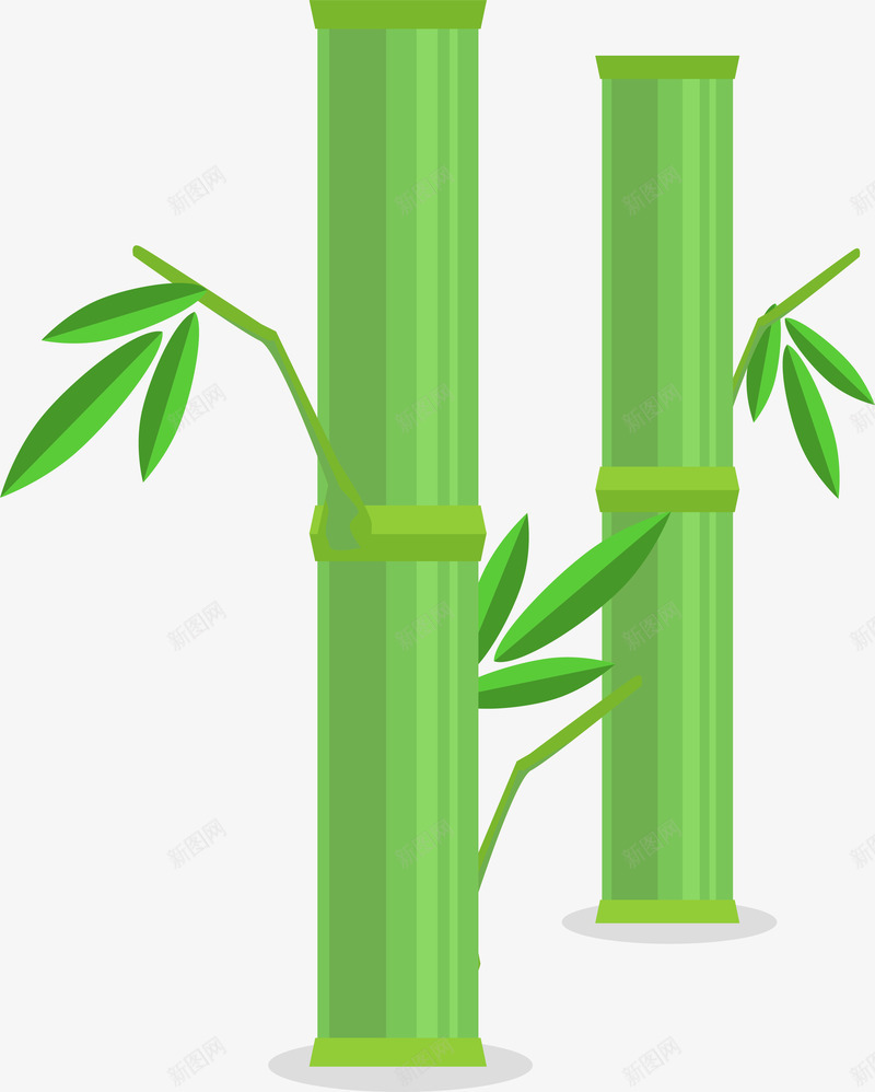 清新竹子png免抠素材_新图网 https://ixintu.com 卡通有趣 小清新 植物 矢量图案 竹子 绿色底纹