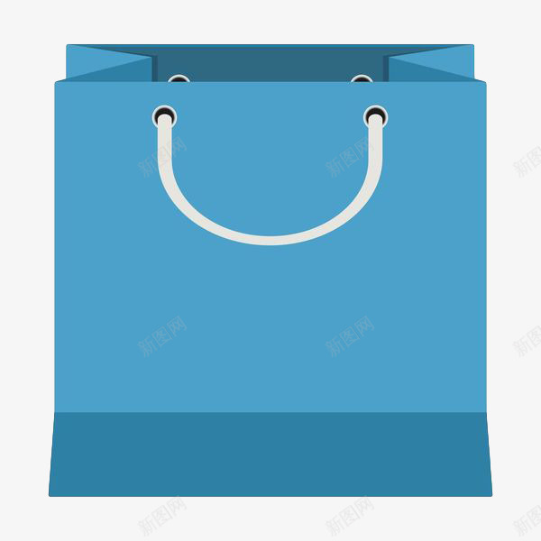 蓝色简约购物袋png免抠素材_新图网 https://ixintu.com 手提绳子 简约手绘 纸袋 线条 绳子 蓝色 购物袋