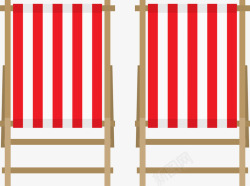 红色简约沙滩椅素材