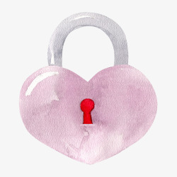 粉色锁情人节粉色心锁卡片装饰高清图片