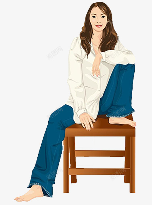 坐在椅子上的人png免抠素材_新图网 https://ixintu.com 卡通 卡通人物 坐在椅子上的人 女人 椅子上的人