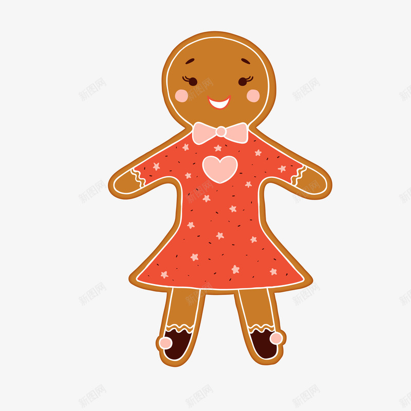 卡通手绘人物饼干图矢量图ai免抠素材_新图网 https://ixintu.com 人物 人物饼干 卡通的 好吃的 手绘的 笑脸 红色的 美食 饼干 矢量图