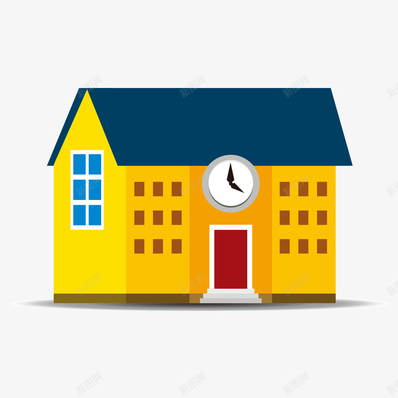 学校卡通矢量图ai免抠素材_新图网 https://ixintu.com 卡通 学校 教育 黄色 矢量图