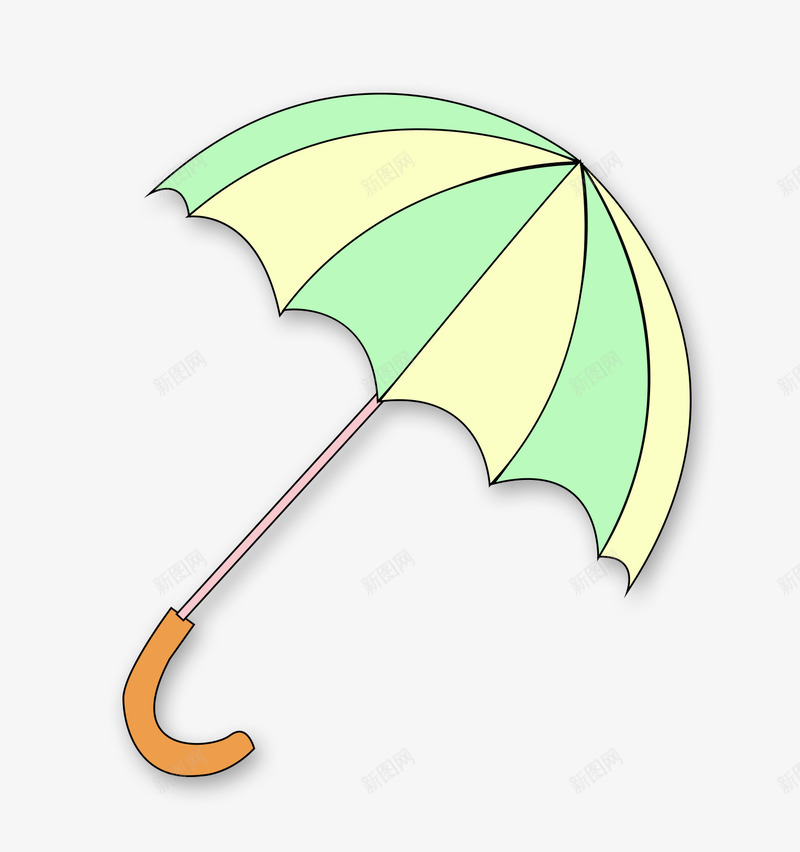 绿色卡通雨伞装饰图案png免抠素材_新图网 https://ixintu.com 免抠PNG 卡通 绿色 装饰图案 雨伞