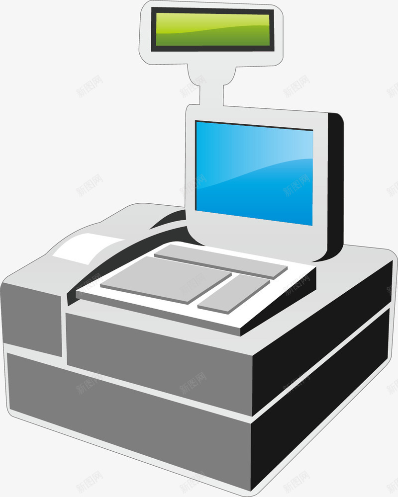 收银机矢量图ai免抠素材_新图网 https://ixintu.com 免费矢量下载 收银机 收银柜 电子产品 矢量图 超市用品