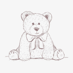 高清泰迪熊手绘简约泰迪熊高清图片
