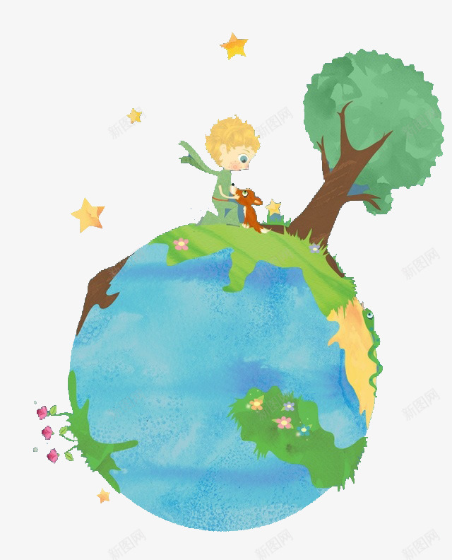 小王子星球png免抠素材_新图网 https://ixintu.com PNG 保护地球 儿童 卡通 小王子 小王子玫瑰 小王子玫瑰花 平面设计 手绘 插画 玫瑰