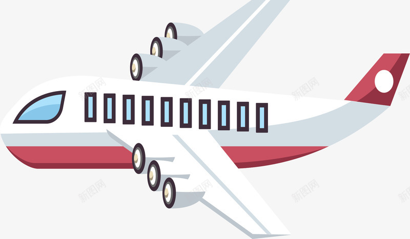 红白色旅游季飞机矢量图ai免抠素材_新图网 https://ixintu.com 度假飞机 旅游季 旅游飞机 矢量png 红白色 飞机 矢量图