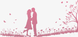 婚庆背景素材粉色情人节花园情侣高清图片