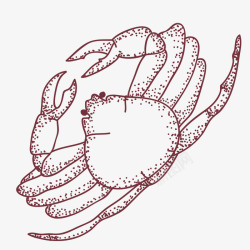 手绘螃蟹线图素材