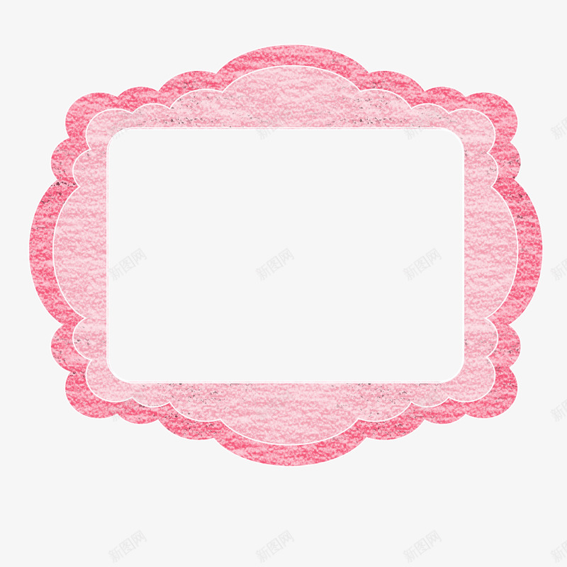 粉红色可爱边框的粉笔画png免抠素材_新图网 https://ixintu.com 可爱 学校板报 弧形 弧线 粉色 红色 边框 黑板粉笔画