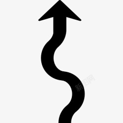 曲线弯曲箭头的箭箭头弯弯曲曲的图标高清图片