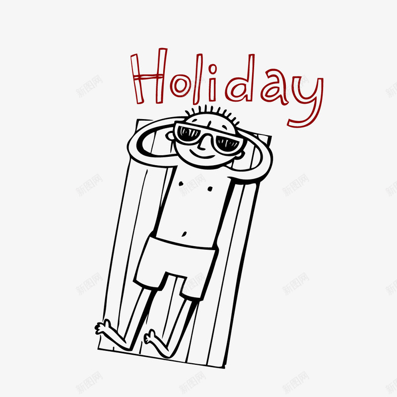 度假假期手绘人物png免抠素材_新图网 https://ixintu.com summer 人物 假期 度假 手绘