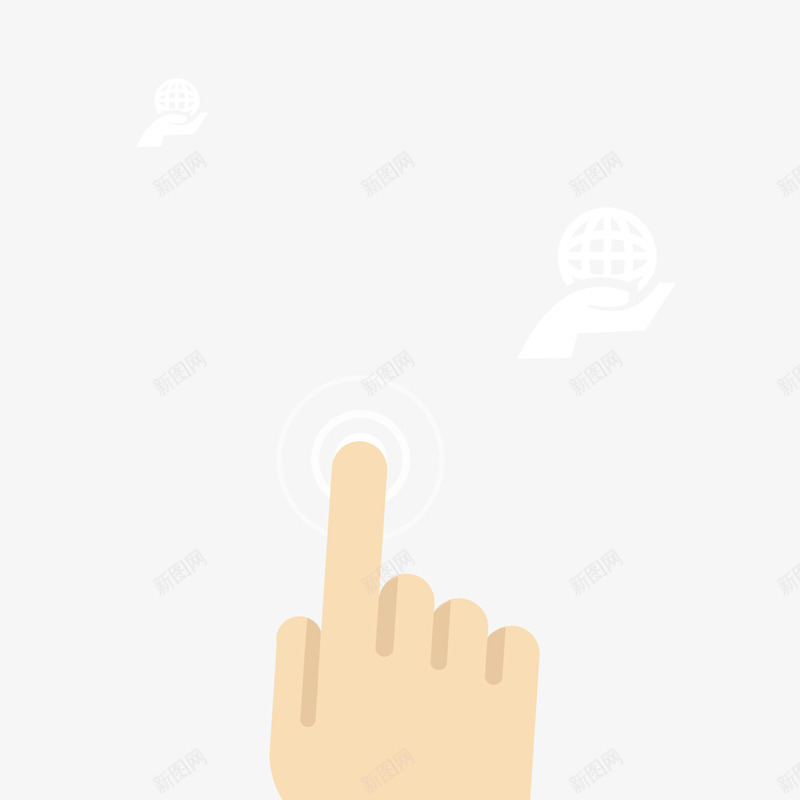 手机触屏按钮标志png免抠素材_新图网 https://ixintu.com 手指 手绘 插画 清爽风格 网页
