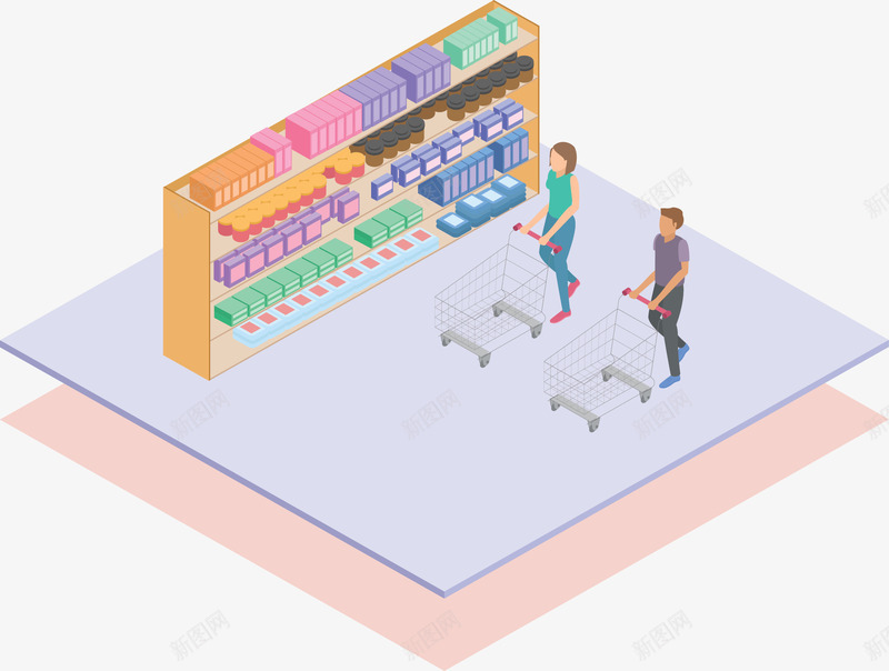 立体超市购物模型矢量图ai免抠素材_新图网 https://ixintu.com 矢量png 立体模型 购物 购物的人 超市 超市购物 矢量图