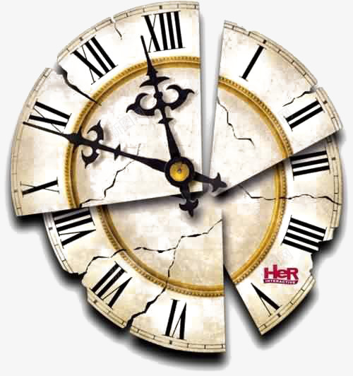 复古时钟png免抠素材_新图网 https://ixintu.com 古典欧洲风 时钟插画 时间 欧洲风 破碎的时钟 钟表