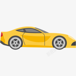 黄色汽车插画矢量图素材