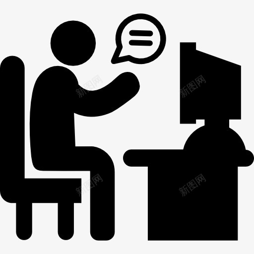 人在他的桌子上聊天客户端图标png_新图网 https://ixintu.com 人 台 客户端 日常工作 沟通 聊天 计算机