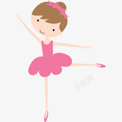 舞蹈图片下载可爱的卡通粉色少儿芭蕾舞者插画高清图片