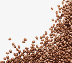 小清新咖啡豆手绘棕色咖啡豆咖啡高清图片