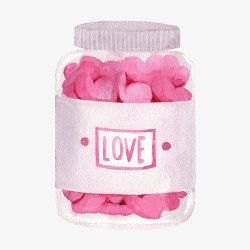 水彩糖果手绘粉色糖果盒节日元素高清图片