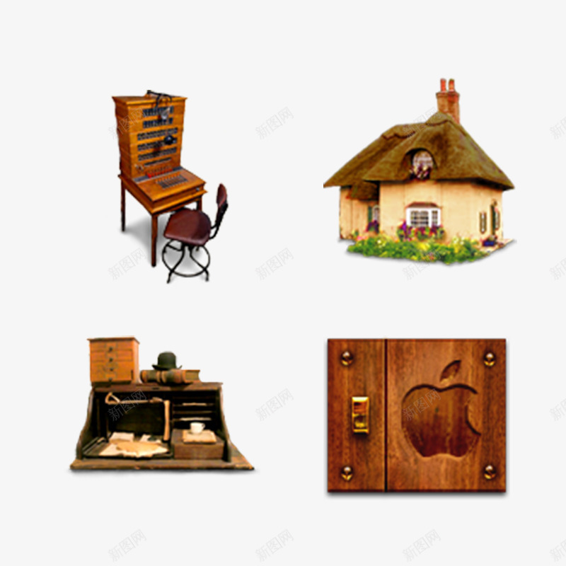 房子和门图标psd_新图网 https://ixintu.com 图标 房子 椅子 门