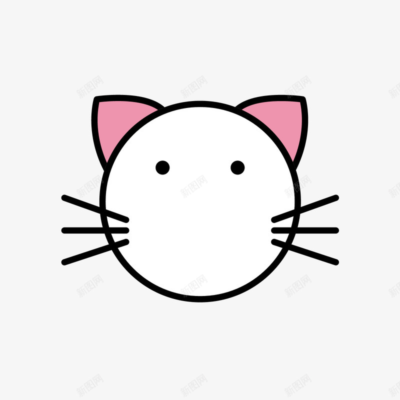 彩色手绘线稿小猫元素图标png_新图网 https://ixintu.com 卡通图标 小猫 彩色 手绘 眼睛 线稿 胡须