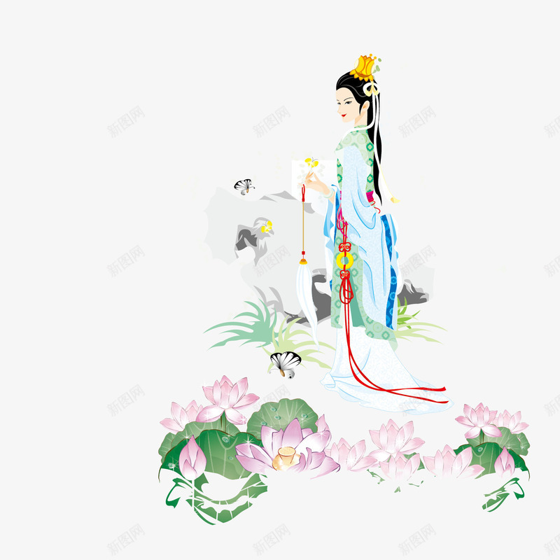 赋诗作画的古代青年png免抠素材_新图网 https://ixintu.com 作画 写诗 古代 古代人物插画 古装 古装服饰 毛笔 画画