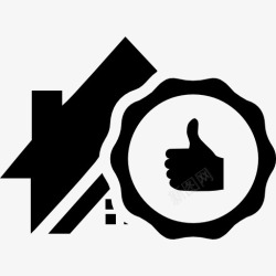 房地产符号大拇指象征对住宅房地产图标高清图片