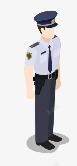 站着的人物卡通站着的警察高清图片