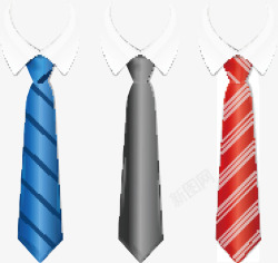 三个颜色的领带矢量图素材