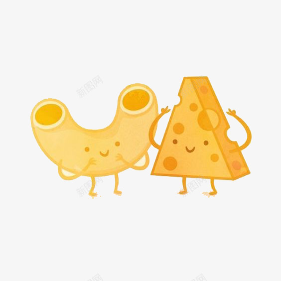 卡通奶酪片png免抠素材_新图网 https://ixintu.com 卡通奶酪 奶酪块 奶酪插画 意大利面 空心面 芝士