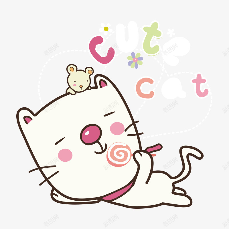 小猫动物卡通png免抠素材_新图网 https://ixintu.com 动物 卡通 卡通猫咪 可爱 宠物 小猫 猫咪 猫猫 老鼠