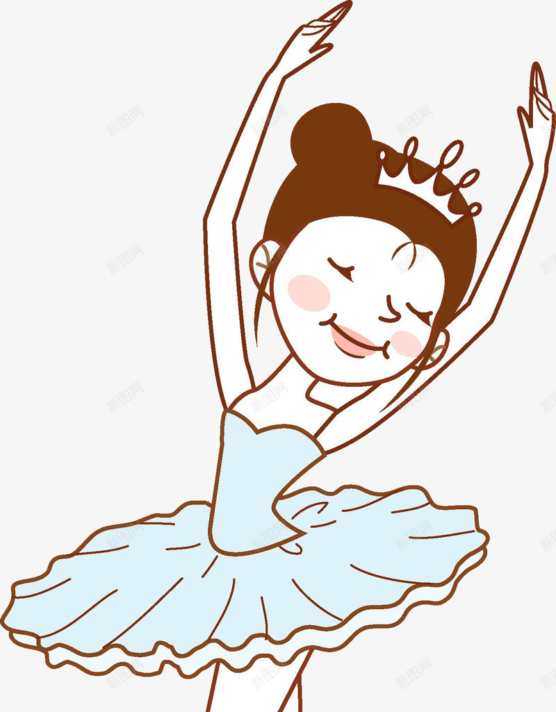 水彩女孩跳舞图png免抠素材_新图网 https://ixintu.com 卡通 可爱 女孩 女生 孩子 水彩 皇冠 舞蹈 芭蕾舞