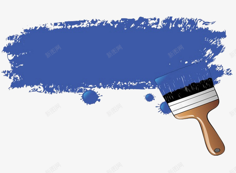 蓝色漆和刷子png免抠素材_新图网 https://ixintu.com PNG素材 刷子 油漆 蓝色