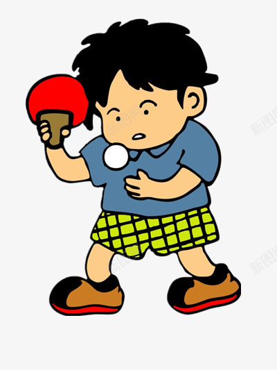 小男孩打乒乓球png免抠素材_新图网 https://ixintu.com 卡通 国球 娱乐 运动